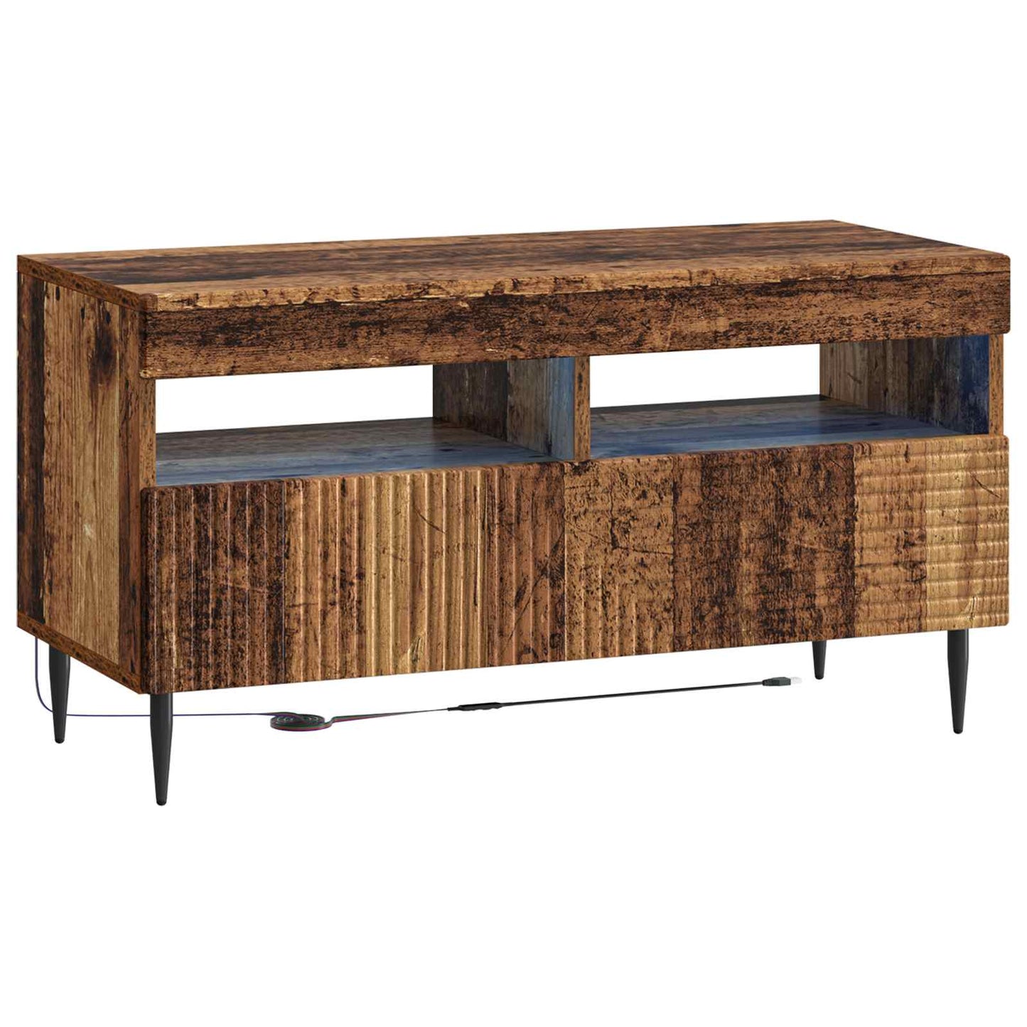 vidaXL 3 Piece LED TV Cabinet Old Wood Engineered Wood
