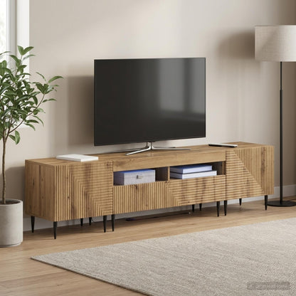 vidaXL 3 Piece LED TV Cabinet Artisan Oak Engineered Wood