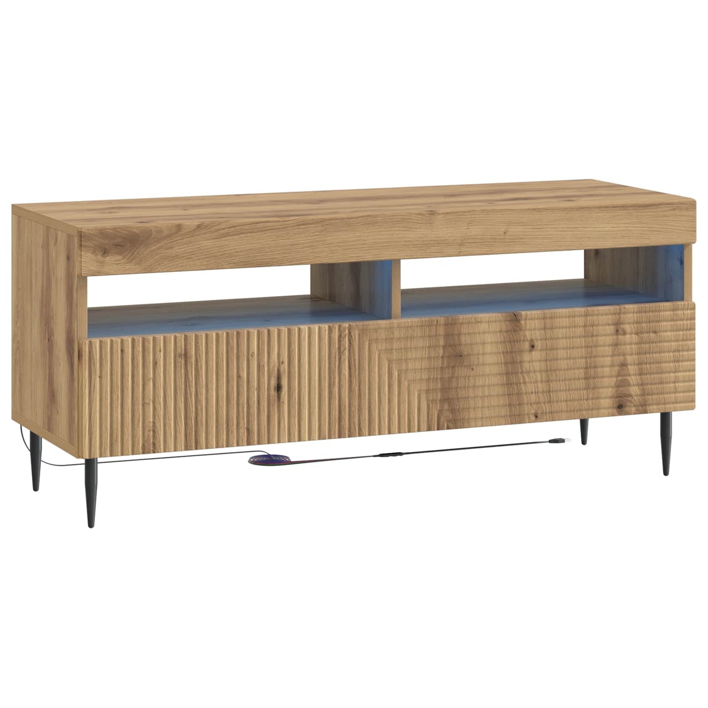 vidaXL 3 Piece LED TV Cabinet Artisan Oak Engineered Wood