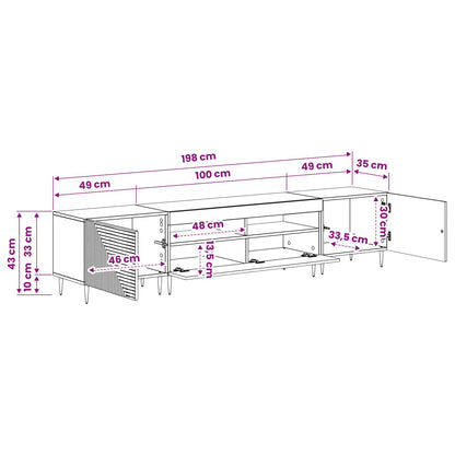 vidaXL 3 Piece LED TV Cabinet Artisan Oak Engineered Wood