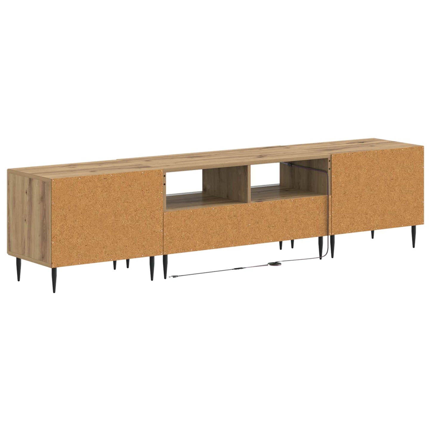 vidaXL 3 Piece LED TV Cabinet Artisan Oak Engineered Wood