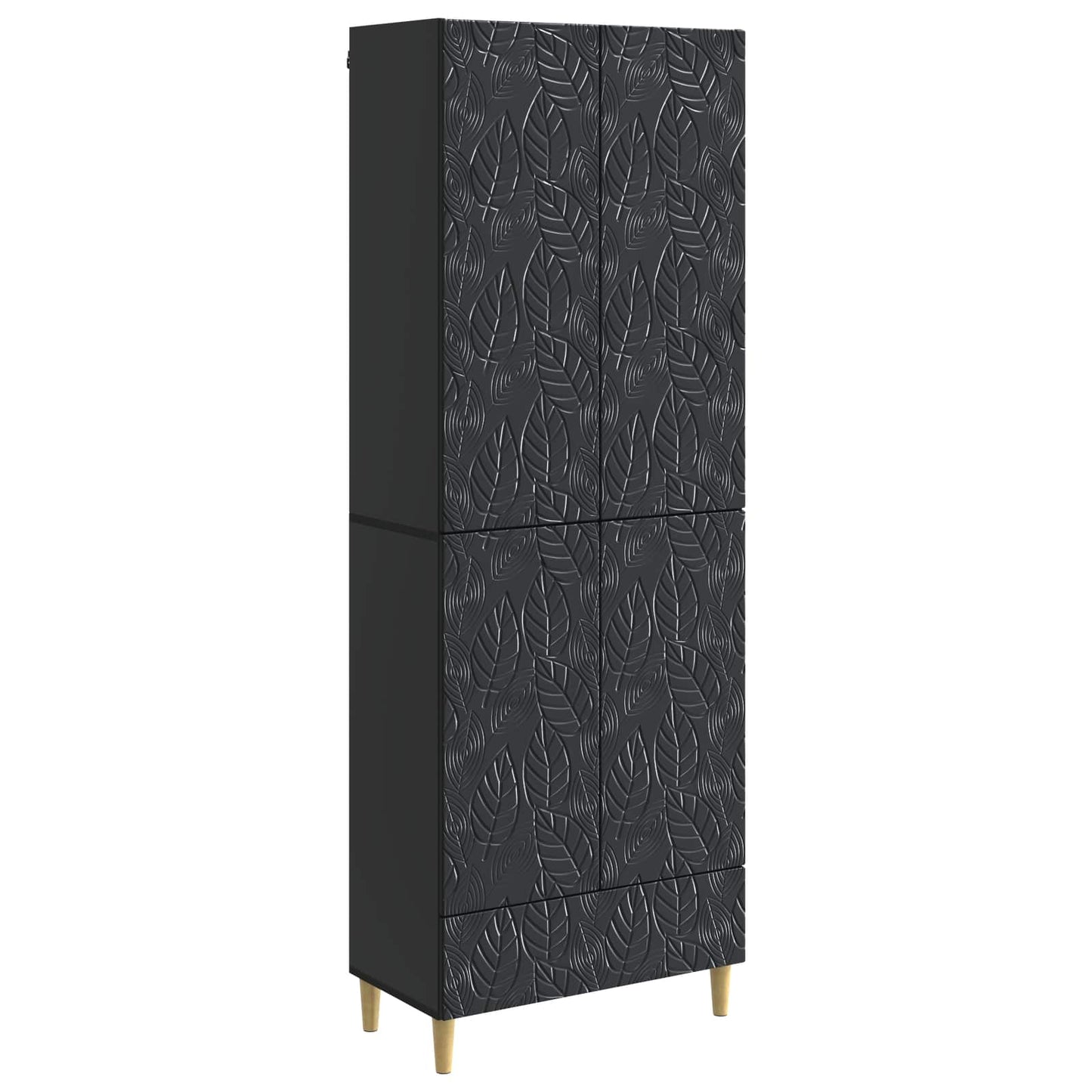 vidaXL Cabinet Set 2 pcs Black Engineered Wood