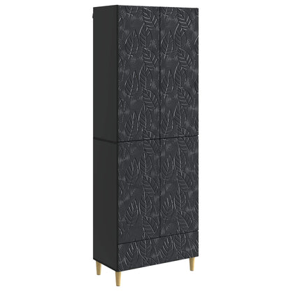 vidaXL Cabinet Set 2 pcs Black Engineered Wood