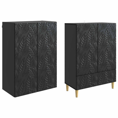 vidaXL Cabinet Set 2 pcs Black Engineered Wood