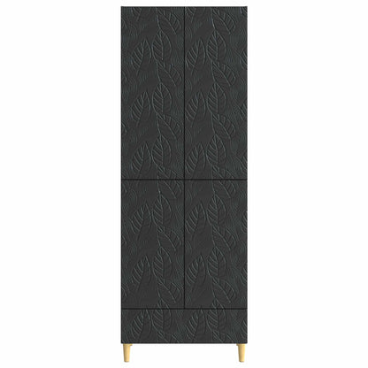 vidaXL Cabinet Set 2 pcs Black Engineered Wood