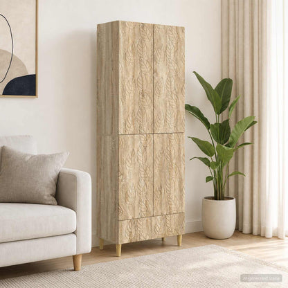 vidaXL Cabinet Set 2 pcs Sonoma Oak Engineered Wood