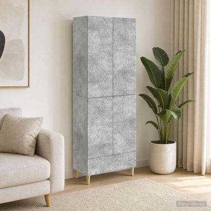vidaXL Cabinet Set 2 pcs Concrete Grey Engineered Wood