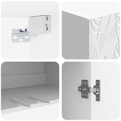 vidaXL Cabinet Set 2 pcs High Gloss White Engineered Wood