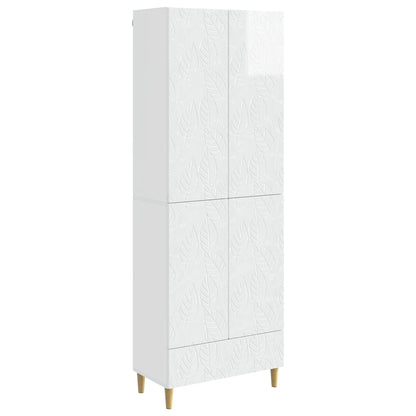 vidaXL Cabinet Set 2 pcs High Gloss White Engineered Wood
