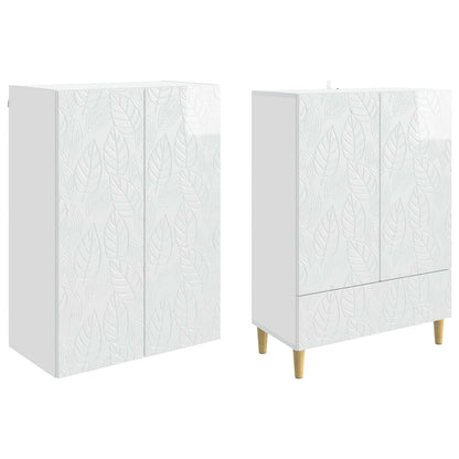 vidaXL Cabinet Set 2 pcs High Gloss White Engineered Wood