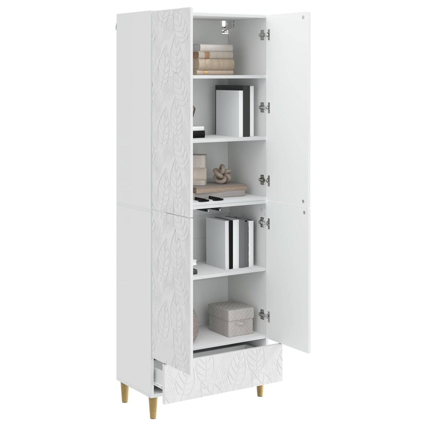 vidaXL Cabinet Set 2 pcs High Gloss White Engineered Wood