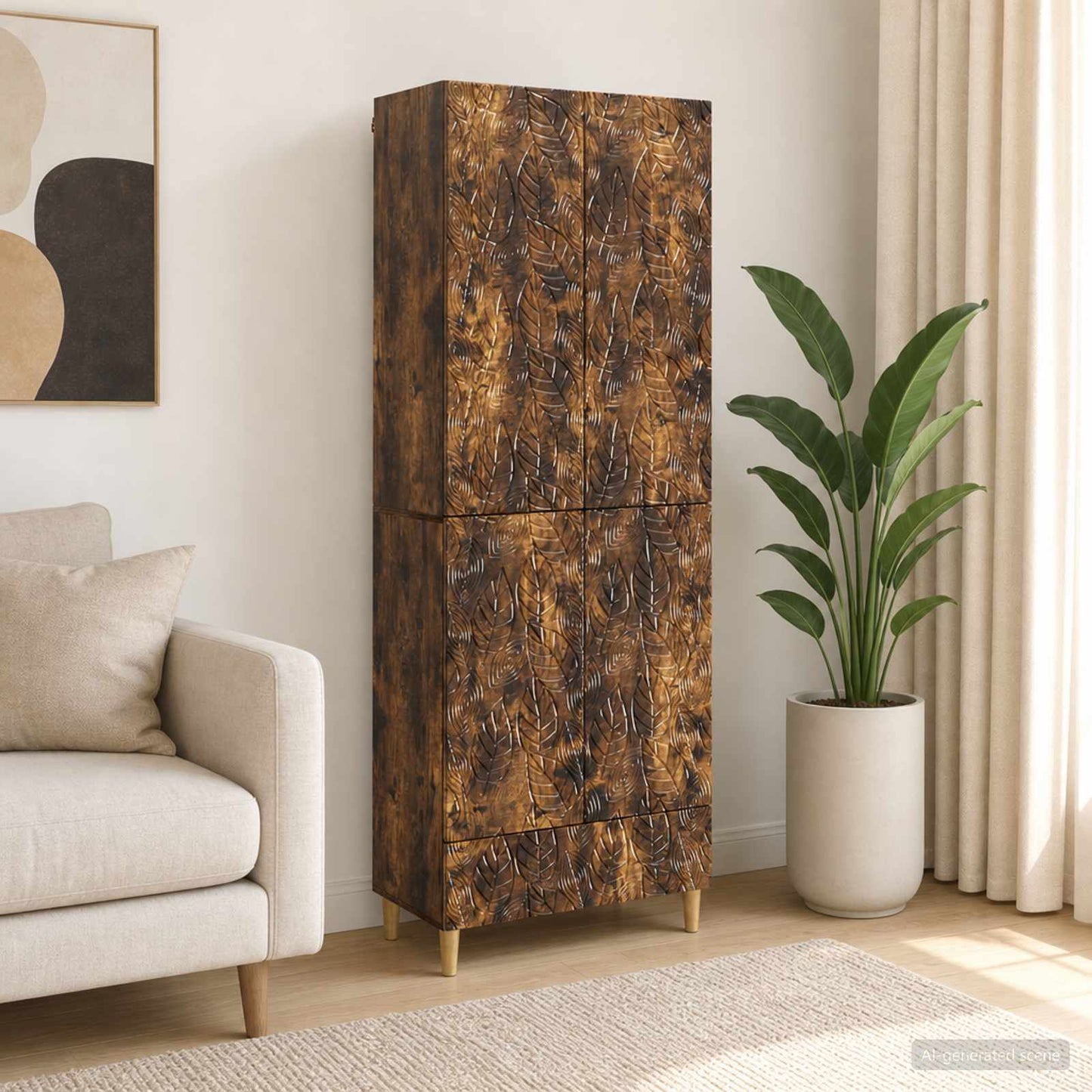 vidaXL Cabinet Set 2 pcs Smoked Oak Engineered Wood