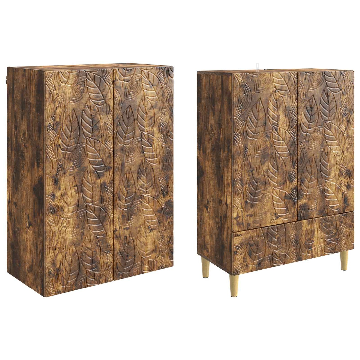 vidaXL Cabinet Set 2 pcs Smoked Oak Engineered Wood