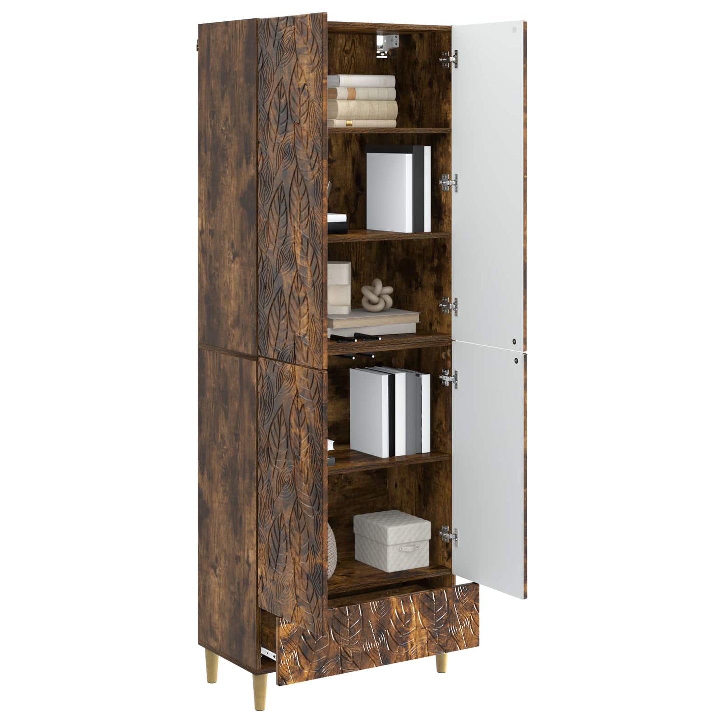 vidaXL Cabinet Set 2 pcs Smoked Oak Engineered Wood