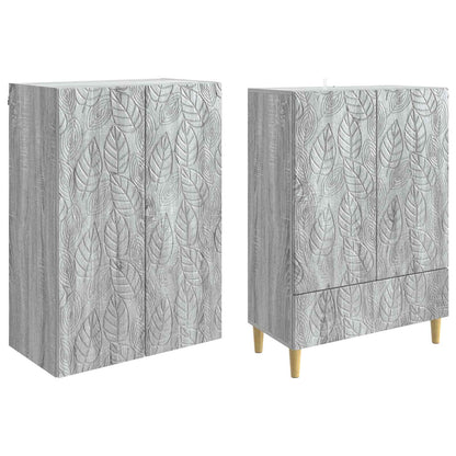 vidaXL Cabinet Set 2 pcs Grey Sonoma Engineered Wood