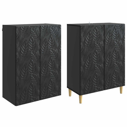vidaXL Cabinet Set 2 pcs Black Engineered Wood