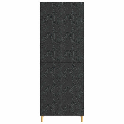 vidaXL Cabinet Set 2 pcs Black Engineered Wood