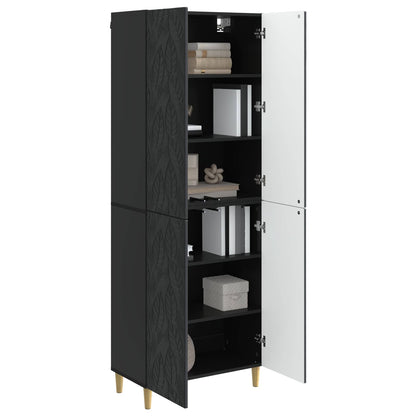vidaXL Cabinet Set 2 pcs Black Engineered Wood
