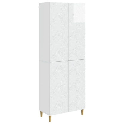 vidaXL Cabinet Set 2 pcs High Gloss White Engineered Wood