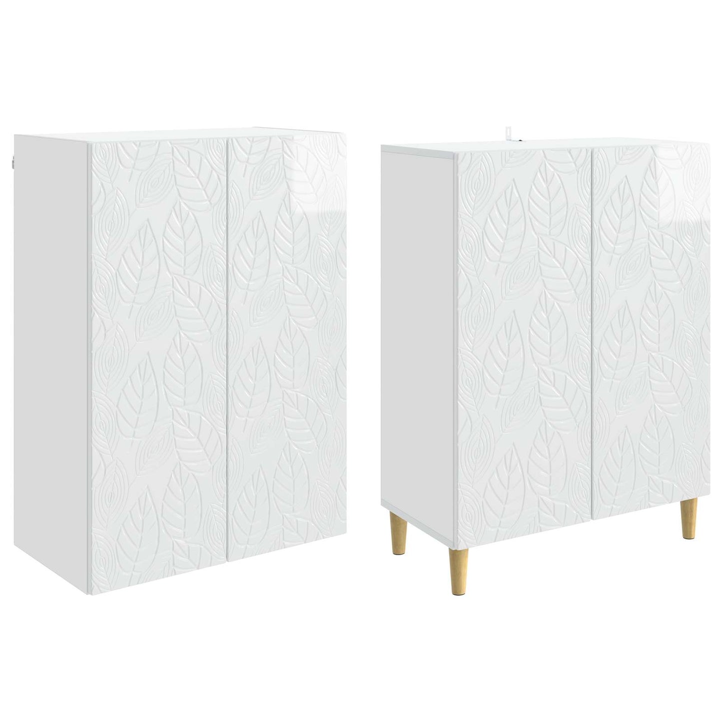 vidaXL Cabinet Set 2 pcs High Gloss White Engineered Wood