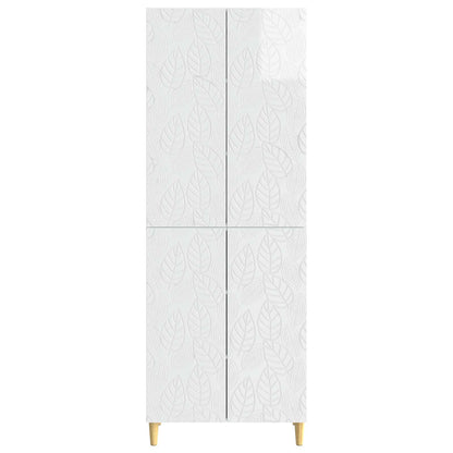 vidaXL Cabinet Set 2 pcs High Gloss White Engineered Wood