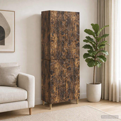 vidaXL Cabinet Set 2 pcs Smoked Oak Engineered Wood