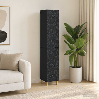 vidaXL Cabinet Set 2 pcs Black Engineered Wood
