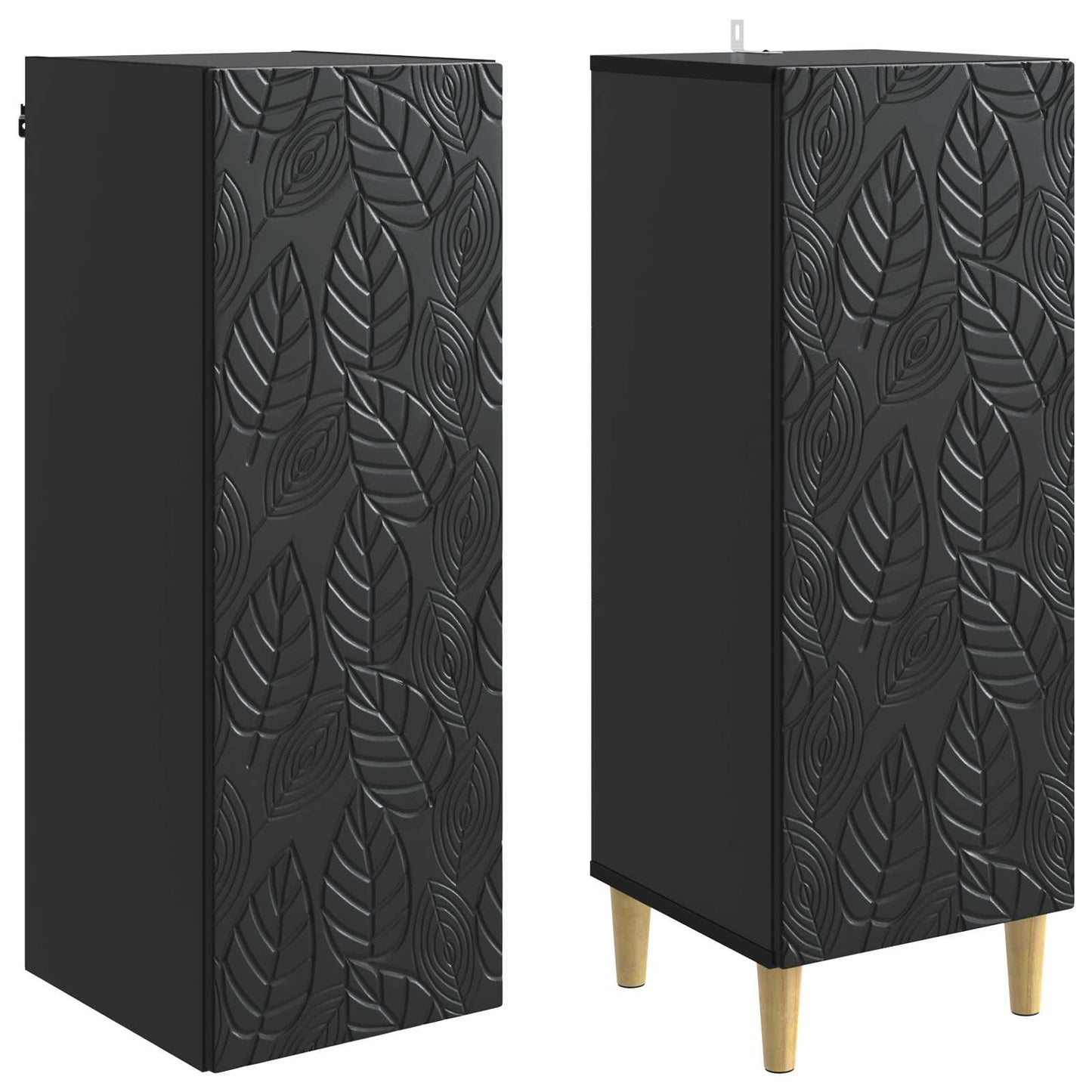 vidaXL Cabinet Set 2 pcs Black Engineered Wood