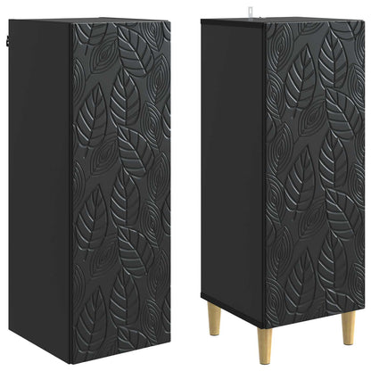 vidaXL Cabinet Set 2 pcs Black Engineered Wood