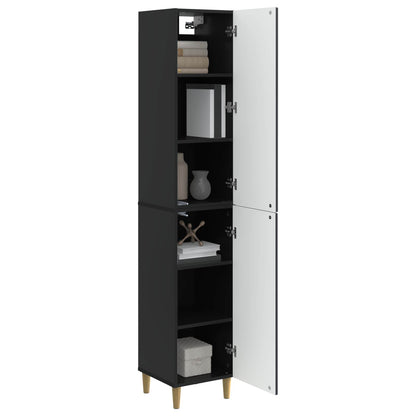 vidaXL Cabinet Set 2 pcs Black Engineered Wood