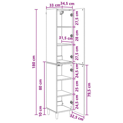 vidaXL Cabinet Set 2 pcs Black Engineered Wood
