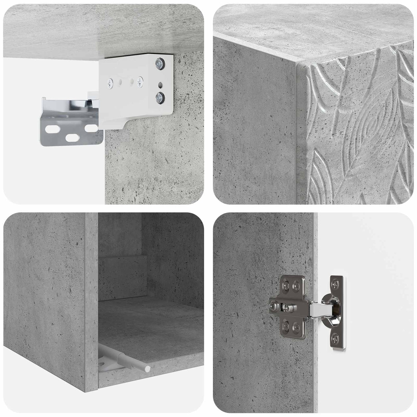 vidaXL Cabinet Set 2 pcs Concrete Grey Engineered Wood