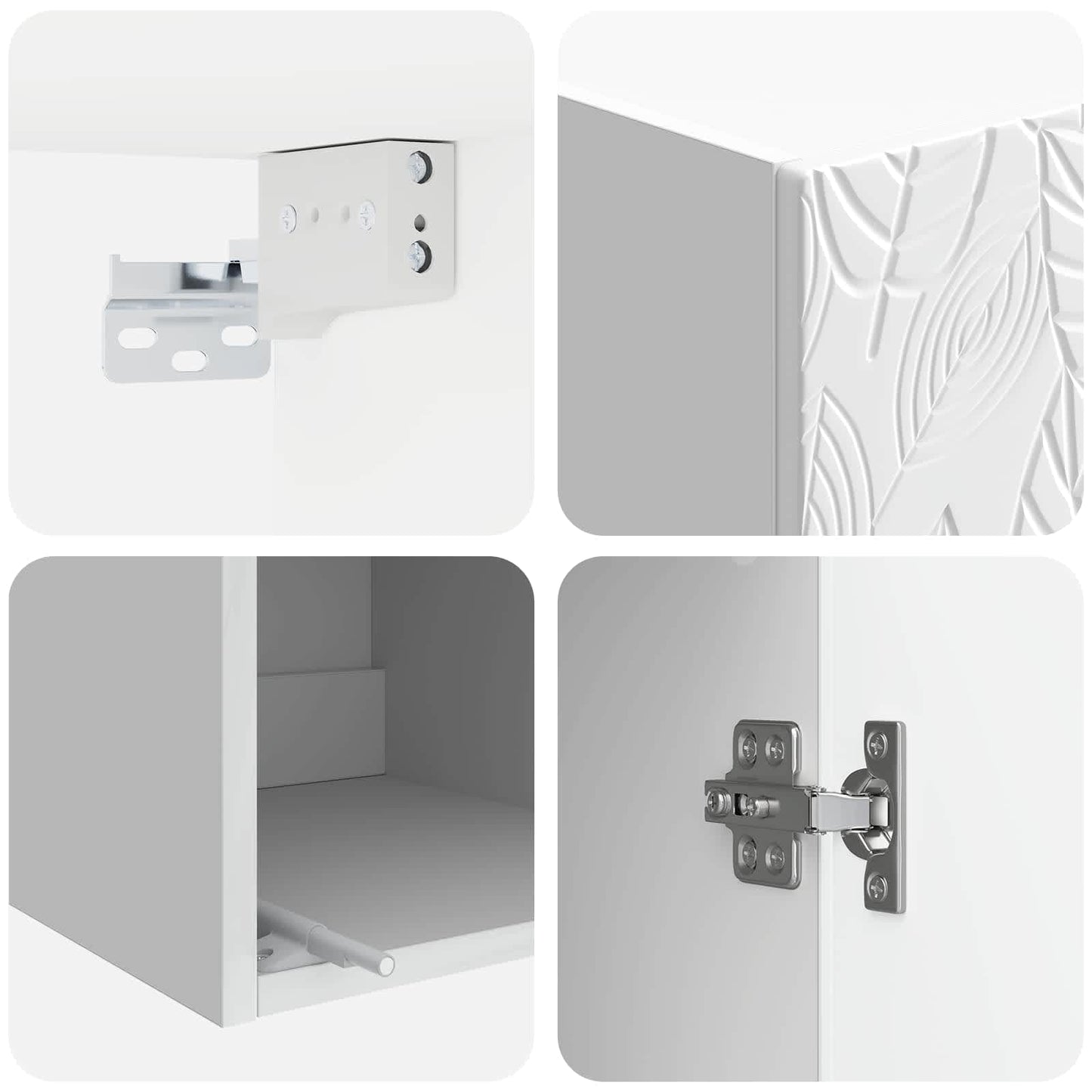 vidaXL Cabinet Set 2 pcs High Gloss White Engineered Wood