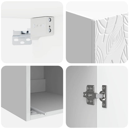vidaXL Cabinet Set 2 pcs High Gloss White Engineered Wood