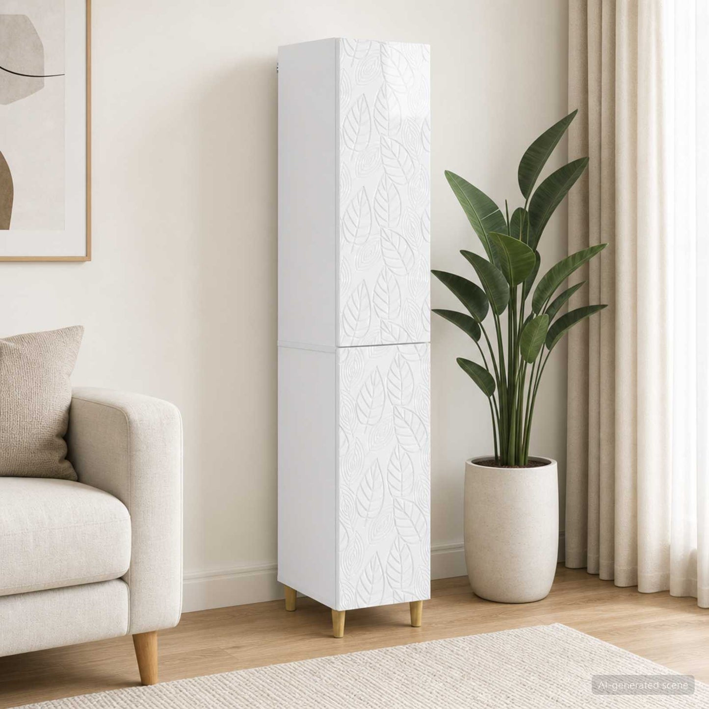 vidaXL Cabinet Set 2 pcs High Gloss White Engineered Wood