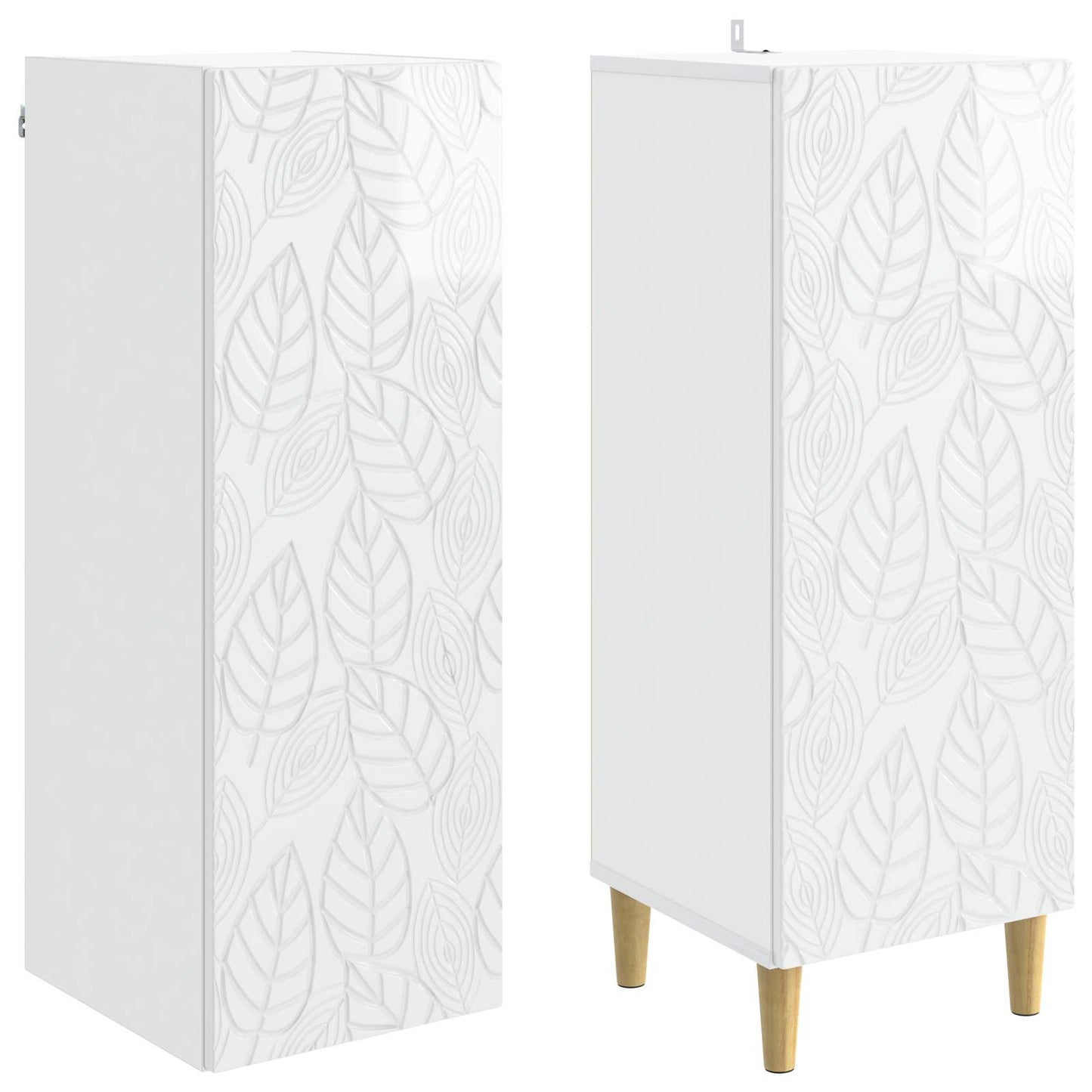 vidaXL Cabinet Set 2 pcs High Gloss White Engineered Wood