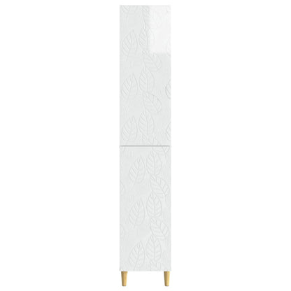 vidaXL Cabinet Set 2 pcs High Gloss White Engineered Wood