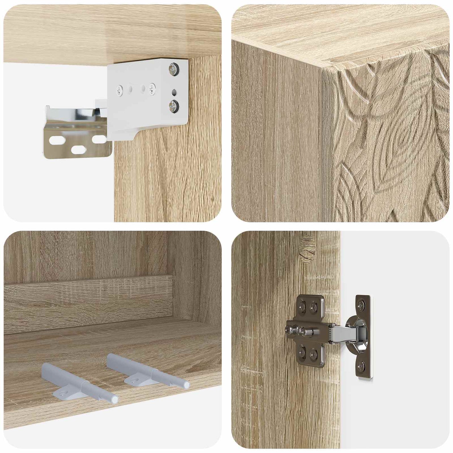 vidaXL Cabinet Set 2 pcs 66 x 34.5 x 90 cm Engineered Wood Sonoma Oak