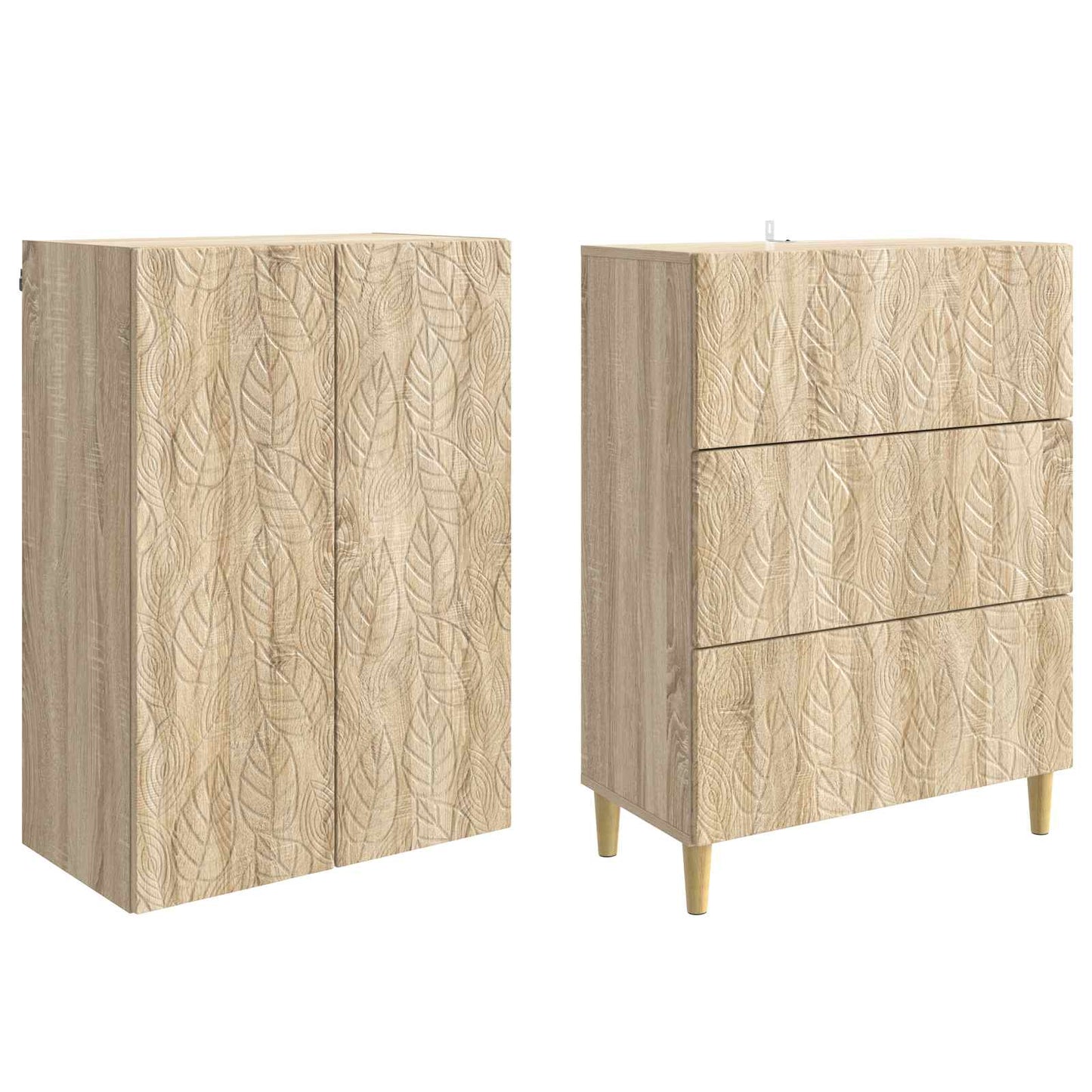 vidaXL Cabinet Set 2 pcs 66 x 34.5 x 90 cm Engineered Wood Sonoma Oak