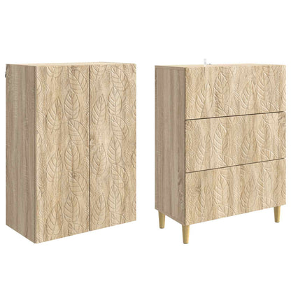 vidaXL Cabinet Set 2 pcs 66 x 34.5 x 90 cm Engineered Wood Sonoma Oak