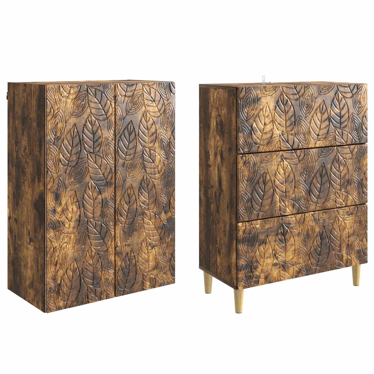 vidaXL Cabinet Set 2 pcs Smoked Oak 66 x 34.5 x 90 cm Engineered Wood