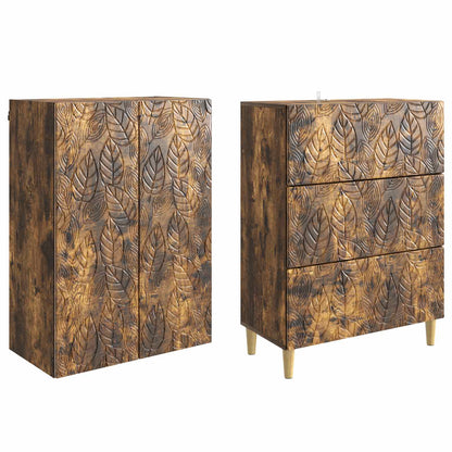 vidaXL Cabinet Set 2 pcs Smoked Oak 66 x 34.5 x 90 cm Engineered Wood