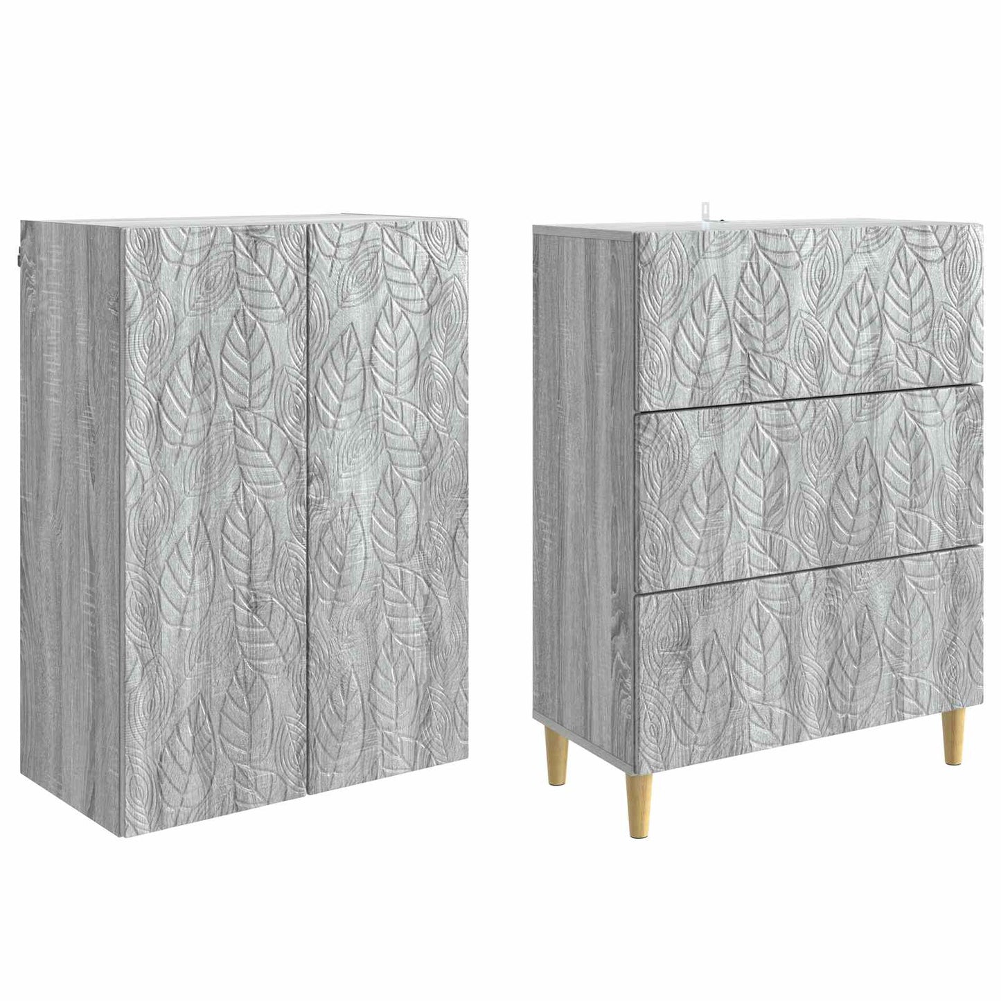 vidaXL Cabinet Set 2 pcs Grey Sonoma 66 x 34.5 x 90 cm Engineered Wood