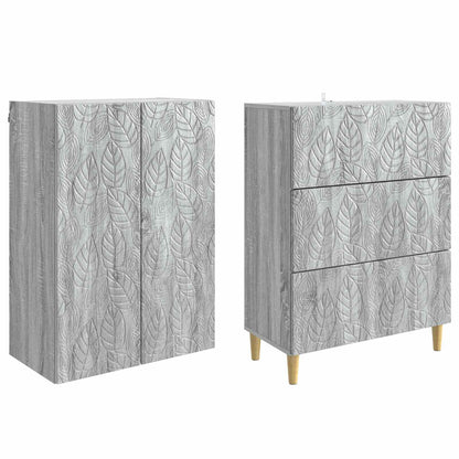 vidaXL Cabinet Set 2 pcs Grey Sonoma 66 x 34.5 x 90 cm Engineered Wood