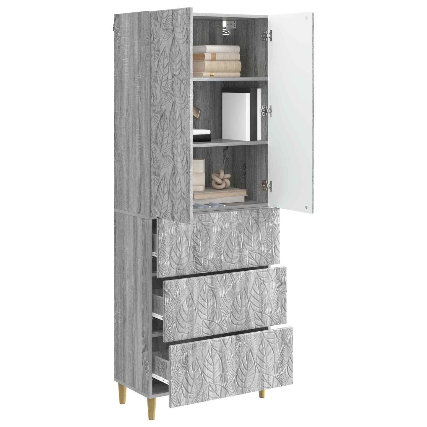 vidaXL Cabinet Set 2 pcs Grey Sonoma 66 x 34.5 x 90 cm Engineered Wood