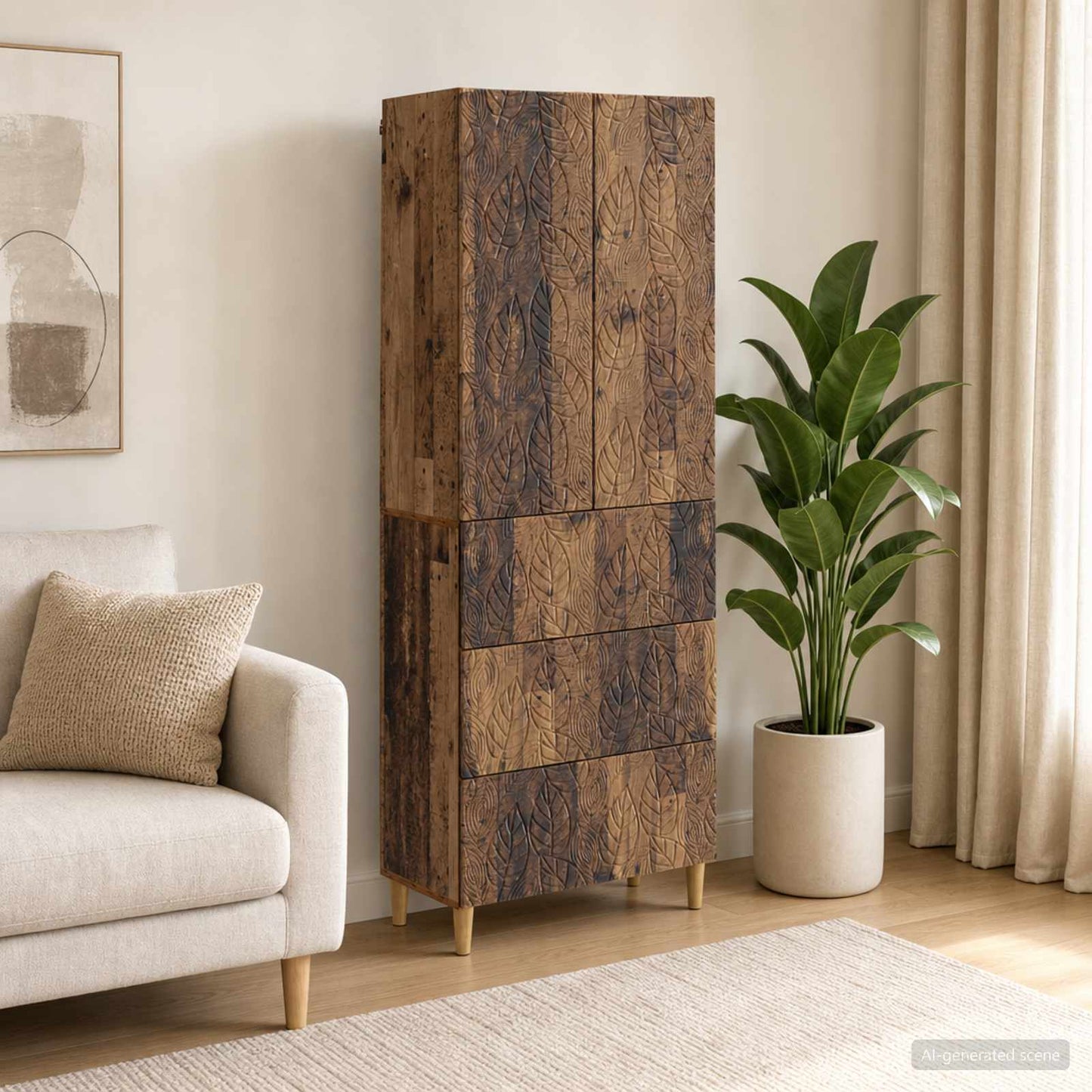 vidaXL Cabinet Set 2 pcs Old Wood 66 x 34.5 x 90 cm Engineered Wood
