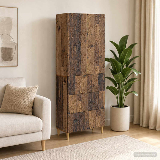 vidaXL Cabinet Set 2 pcs Old Wood 66 x 34.5 x 90 cm Engineered Wood