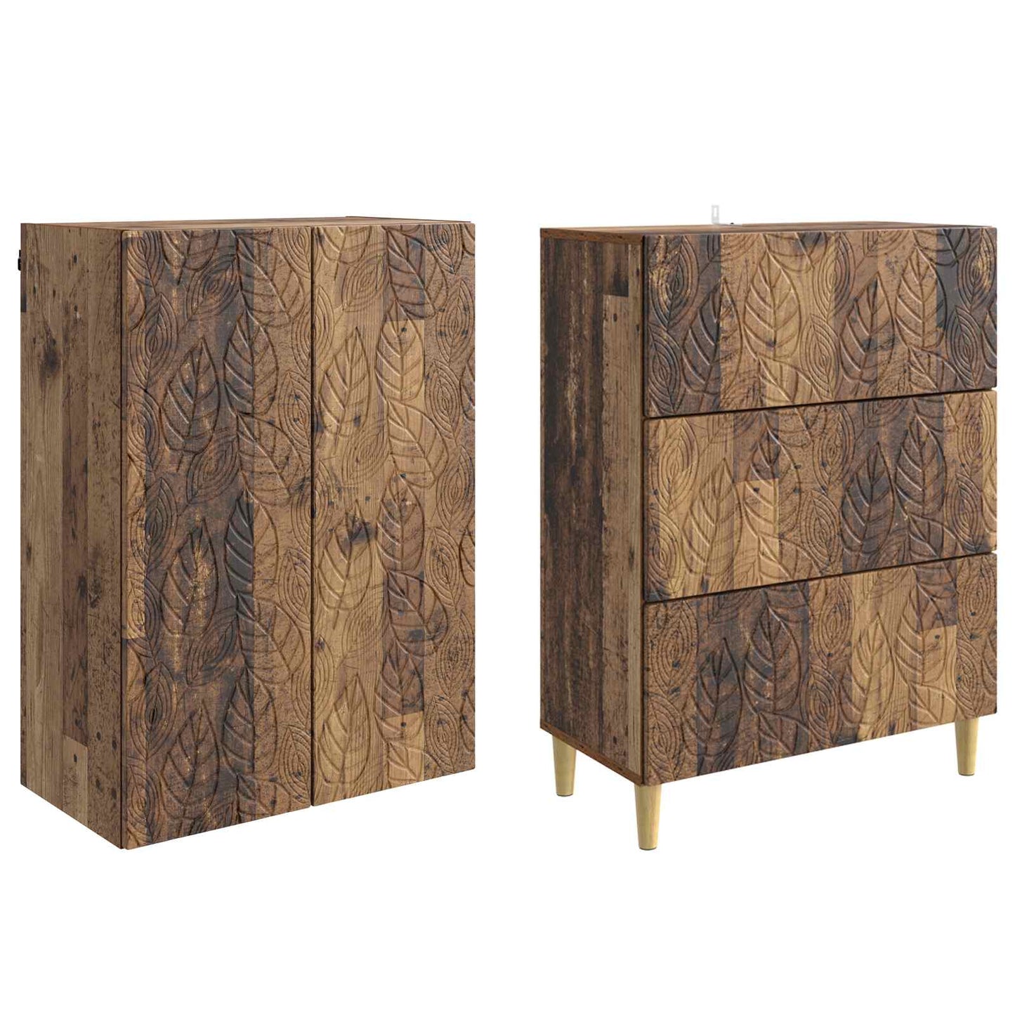 vidaXL Cabinet Set 2 pcs 66 x 34.5 x 90 cm Engineered Wood Old Wood