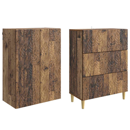 vidaXL Cabinet Set 2 pcs 66 x 34.5 x 90 cm Engineered Wood Old Wood