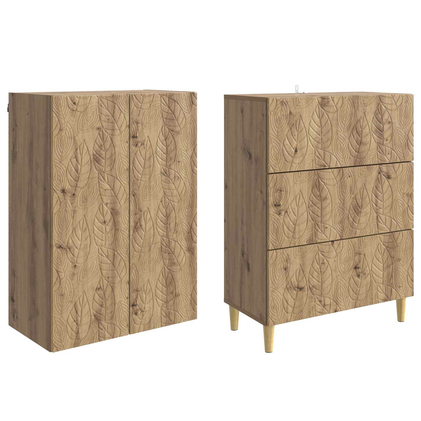 vidaXL Cabinet Set 2 pcs Artisan Oak 66 x 34.5 x 90 cm Engineered Wood